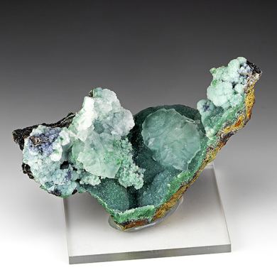 Calcite with Quartz, Chrysocolla, Malachite