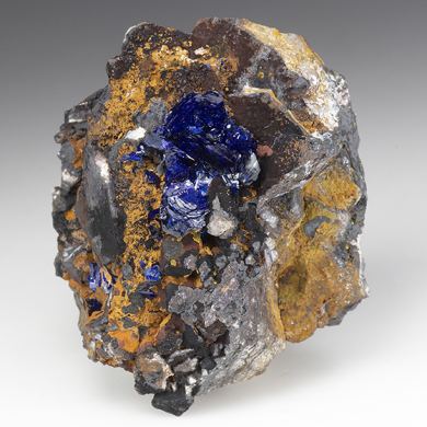 Azurite with Volborthite