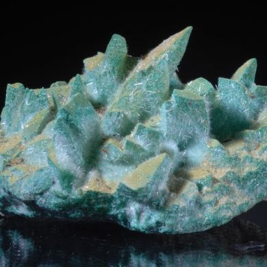 Kobyashevite with Selenite on Calcite