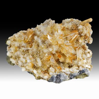 Gypsum with Calcite, Galena, Pyrite
