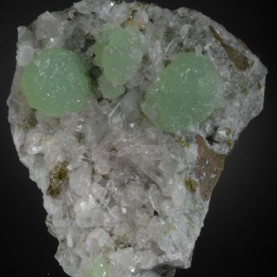 Prehnite on Quartz