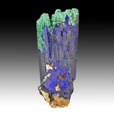 Azurite with Malachite