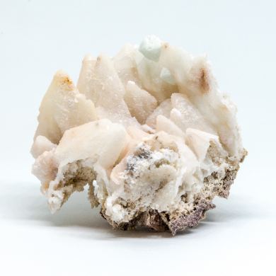 Quartz ps. Calcite with Fluorite