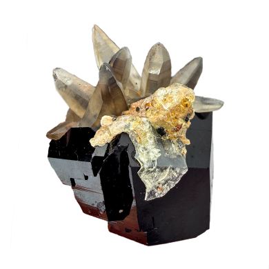 Tourmaline schorl, opal var. hyalite