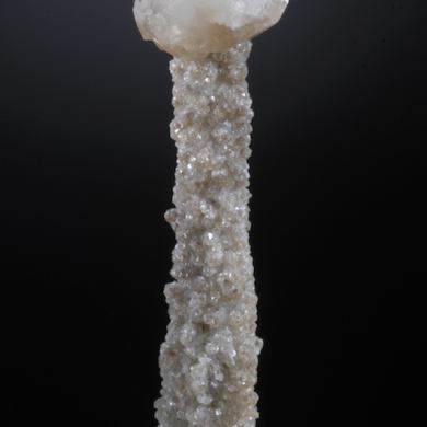 Calcite  on Hemimorphite