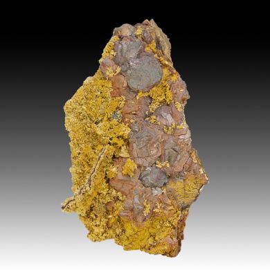Goethite after Pyrite with Calcite