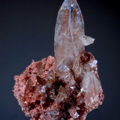 Calcite -Gem clear with phantom