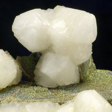 Fluorite, calcite, pyrite