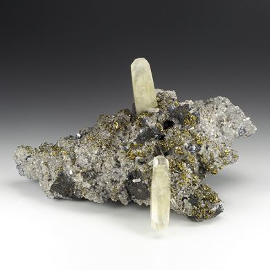 Calcite with Chalcopyrite, Dolomite