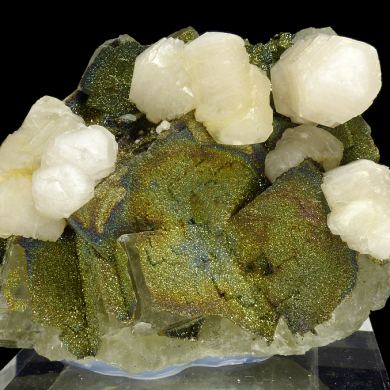 Fluorite, pyrite, calcite