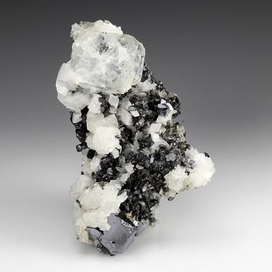 Fluorite with Calcite, Quartz, Galena, Sphalerite