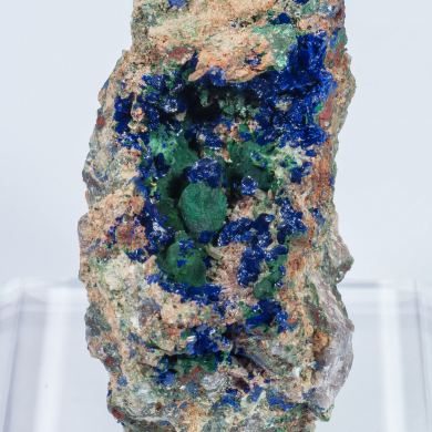 Azurite with Malachite and Quartz