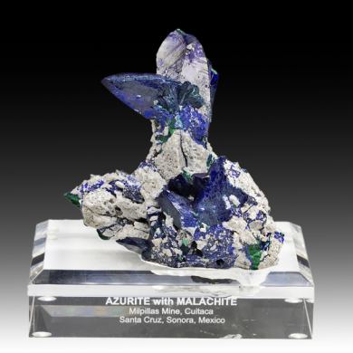 Azurite with Malachite