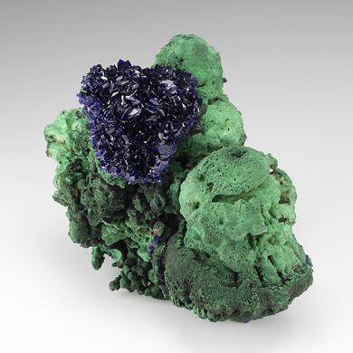 Azurite with Malachite