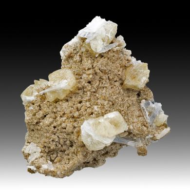 Calcite with Celestine, Fluorite