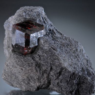 Almandine in schist