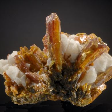 Orpiment on Calcite