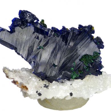 Azurite, quartz