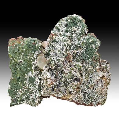 Pumpellyite with Quartz, Calcite
