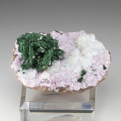 Malachite with Calcite