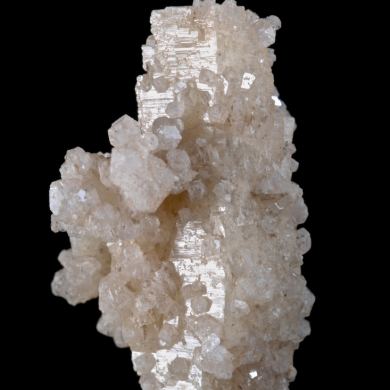 colorless Grossular on Prehnite