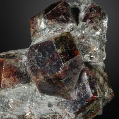 Almandine -fine crystals on Schist