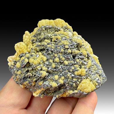 Galena on Pyrite after Pyrrhtotite with Calcite