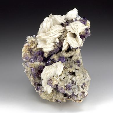Barite with Fluorite, Quartz