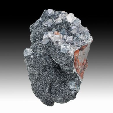 Quartz with Fluorite, Hematite