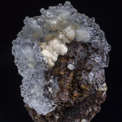 Opal (variety hyalite) with Aragonite