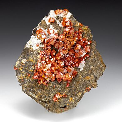 Vanadinite with Calcite, Mimetite