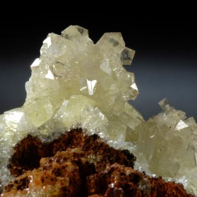 Adamite- gemmy crystals on gossan
