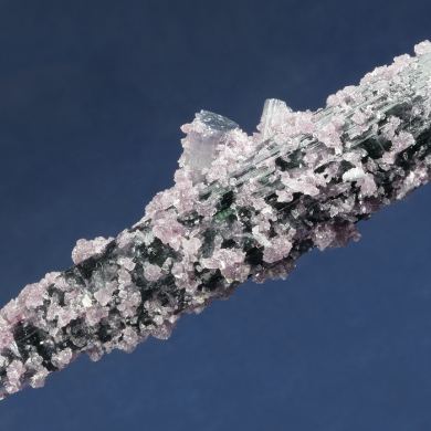 Elbaite (var. Indicolite) Tourmaline with Lepidolite