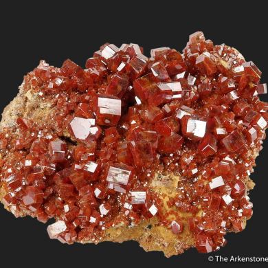 Vanadinite on Calcite (fluorescent)