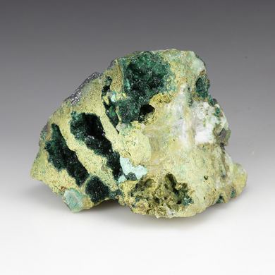 Brochantite with Malachite, Stibiconite