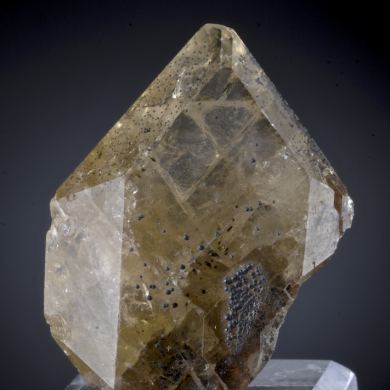 Barite (Baryte) - gemmy crystal included by Coronadite