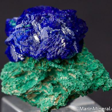 Azurite on Malachite