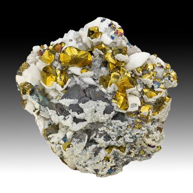 Chalcopyrite with Calcite, Sphalerite