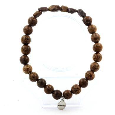 Opal from Australia + wood Bracelet 8 mm Beads.