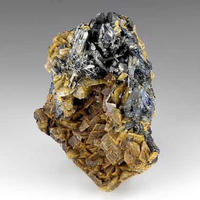 Chalcostibite with Zinkenite, Siderite