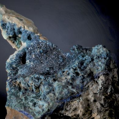 Spangolite with Brochantite - classic USA
