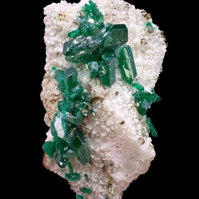 Dioptase, willemite, calcite