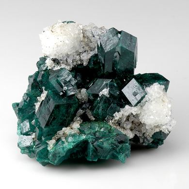 Dioptase with Calcite