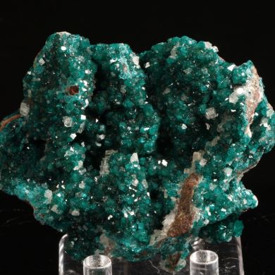 Dioptase on Calcite