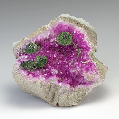 Malachite with Calcite