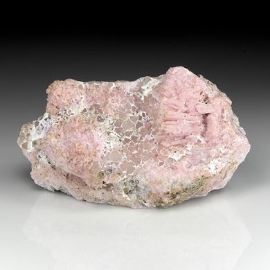 Rhodochrosite with Quartz, Calcite
