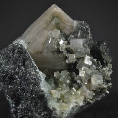 Apophyllite with Prehnite, Quartz (classic locale)