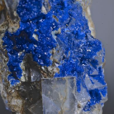 Linarite with Fluorite