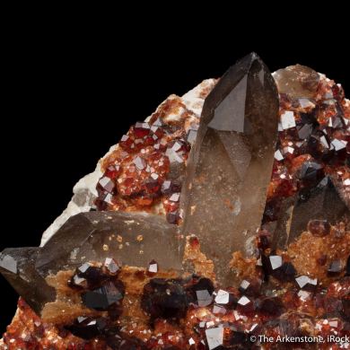 Spessartine Garnet with Smoky Quartz