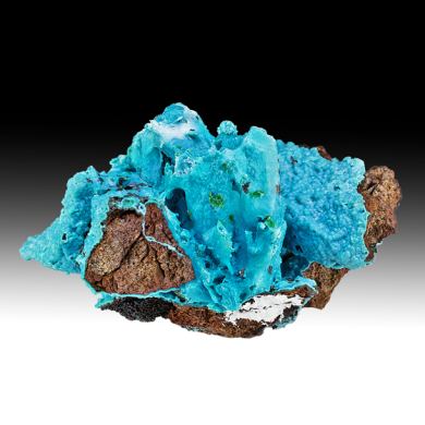 Chrysocolla pseudomorph with Malachite